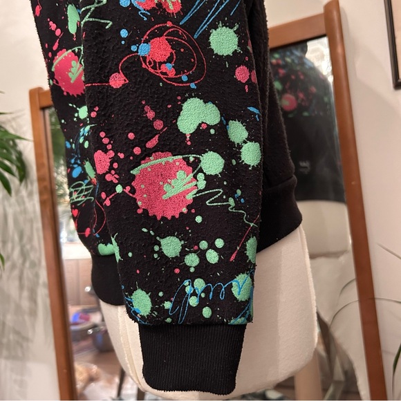 Switch Retro 90s Splatter Neon Paint Hoodie Sweatshirt Junior 12-14 W Small - Picture 8 of 8